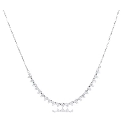 Pre-owned Alberto 2 Ctw White Diamond Cluster Necklace In 14k White Gold