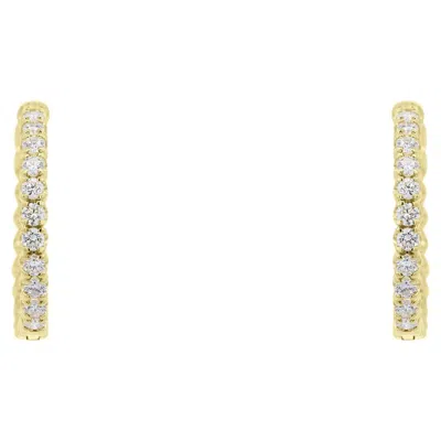 Pre-owned Alberto 2.01 Ctw White Diamond Inside-out Hoop Earrings In 14k Yellow Gold