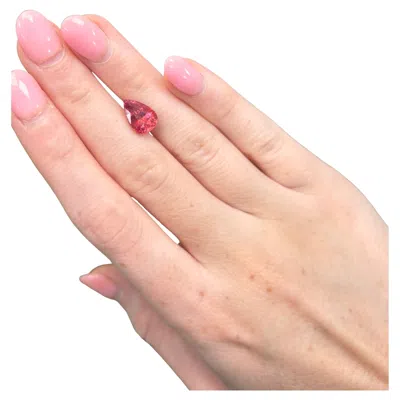Pre-owned Alberto 2.87 Carat Pear-cut Natural Vivid Rosy Pink Tourmaline Loose Gemstone