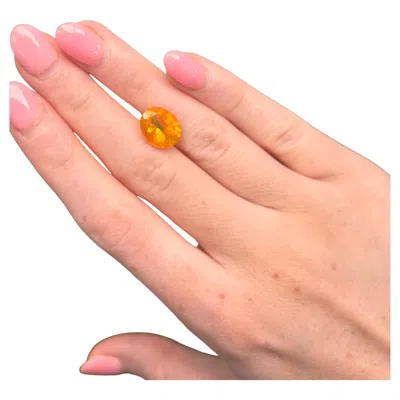 Pre-owned Alberto 3.38 Carat Oval-cut Natural Golden Orange Fire Opal Loose Gemstone