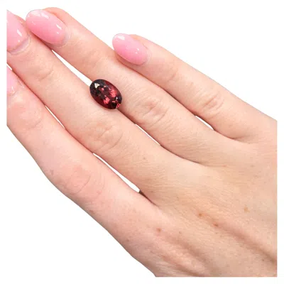 Pre-owned Alberto 3.80 Carat Oval-cut Natural Wine Red Tourmaline Loose Gemstone