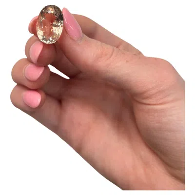 Pre-owned Alberto 9.72 Carat Oval-cut Natural Soft Blush-peach Pink Morganite Loose Gemstone