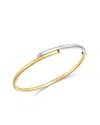 Alberto Amati 14k White & Yellow Gold Bypass Bangle Bracelet