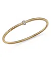Alberto Amati 14k White & Yellow Gold Diamond Tubogas Stretch Bracelet In Gold