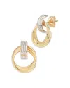 Alberto Amati 14k White & Yellow Gold Grooved Doorknocker Drop Earrings In Gold