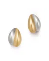 Alberto Amati 14k White & Yellow Gold Tapered Double J Hoop Earrings In Gold