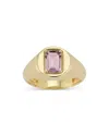 Alberto Amati 14k Yellow Gold Amethyst Signet Ring In Amethyst/gold
