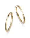 Alberto Amati 14k Yellow Gold Beveled Hoop Earrings - Exclusive In Gold