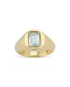 Alberto Amati 14k Yellow Gold Blue Topaz Signet Ring In Blue Topaz/gold