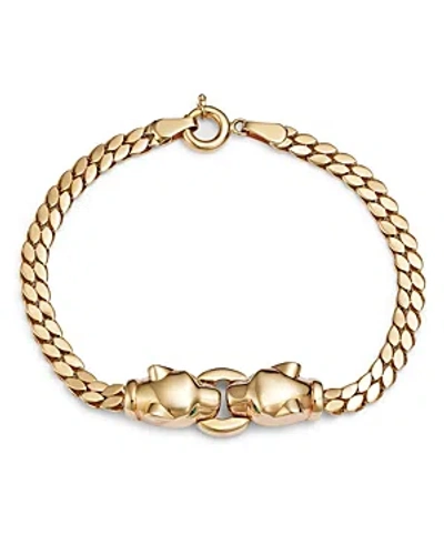 Alberto Amati 14k Yellow Gold Emerald Eye Panther Bracelet