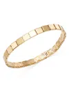 Alberto Amati 14k Yellow Gold Etched Square Link Bracelet In Gold