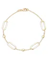 Alberto Amati 14k Yellow Gold Oval Link & Bead Bracelet In Gold