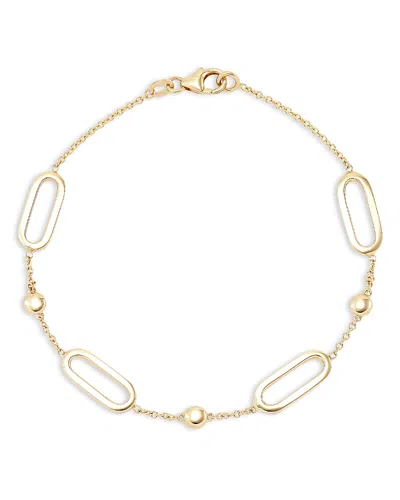 Alberto Amati 14k Yellow Gold Oval Link & Bead Bracelet