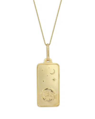 Alberto Amati 14k Yellow Gold Zodiac Dog Tag Pendant Necklace, 18 In Pisces