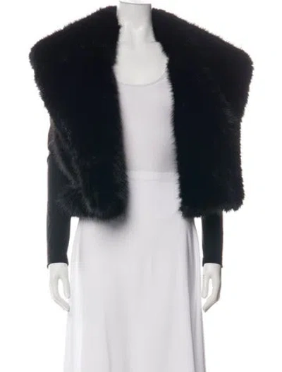 Pre-owned Alberto Audenino Faux Fur Jacket In Black