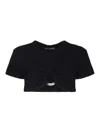 Alberto Audenino Cropped Sweater With Cut- Out Detail In Black