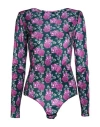 Alberto Audenino Woman Bodysuit Dark Green Size M Polyester, Elastane In Green