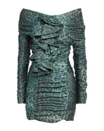 Alberto Audenino Woman Mini Dress Green Size M Polyamide, Elastane