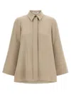 Alberto Biani Three Quarter Sleeve Relaxed Fit Shirt In Brown