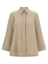 Alberto Biani Three Quarter Sleeve Relaxed Fit Shirt In Brown