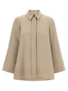 Alberto Biani Three Quarter Sleeve Relaxed Fit Shirt In Neutral
