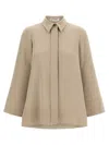 Alberto Biani Three Quarter Sleeve Relaxed Fit Shirt In Nude