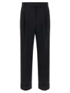 Alberto Biani Tailored Trousers With Cuffed Hem And Pleats In Black