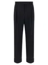 Alberto Biani Tailored Trousers With Cuffed Hem And Pleats In Blue