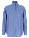 Alberto Biani Clear Blue Shirt With High Collar