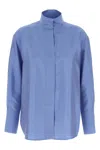 Alberto Biani Clear Blue Shirt With High Collar