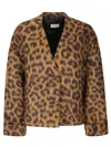 Alberto Biani Leopard-print Button Jacket In Animal Print