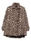 Alberto Biani Animal-print Peacoat In Brown