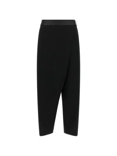 Alberto Biani Asymmetrical Panel Trousers Tailored Stripe Design In Black