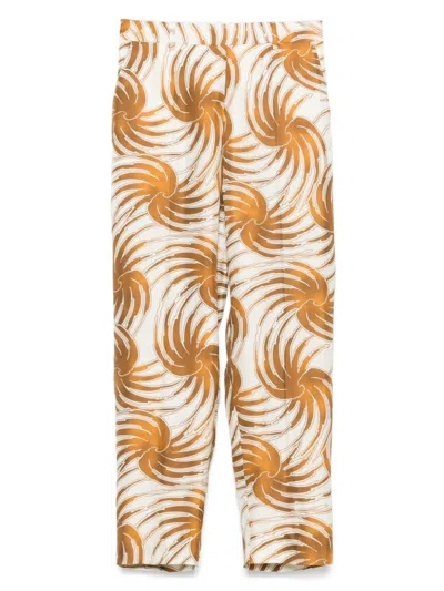 Alberto Biani Beige Silk Trousers