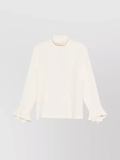 ALBERTO BIANI BELL SLEEVES HIGH NECK RUFFLED CUFFS
