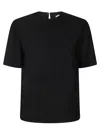 Alberto Biani Black High-collar Stretch Viscose Short Shirt In Black