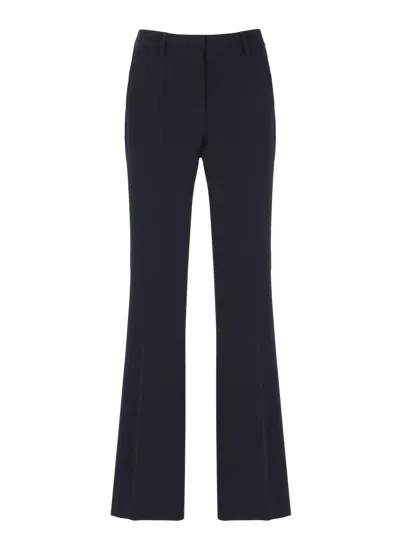 Alberto Biani Black Sleek Silhouette Minimalist Tailored Formal Pants In Blue