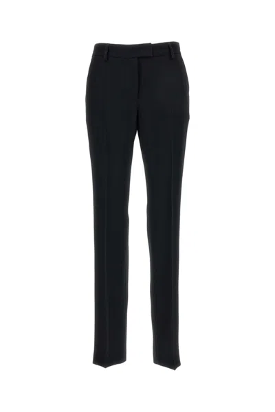 Alberto Biani Black Straight-leg Fluid Fabric Cropped Pants