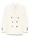 Alberto Biani Wool Double-breasted Jacket In White