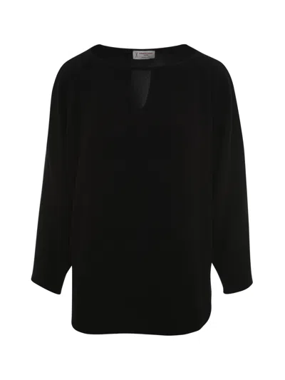 Alberto Biani Blouse With V Neck Clothing In Black