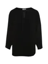 Alberto Biani Blouse With V Neck In Black