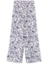 Alberto Biani Blue Printed Trousers In Multi