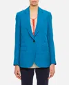 Alberto Biani Tailored Blue Jacket With Notched Lapel In Blue