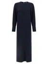 Alberto Biani Long Cady Tunic Dress With Teardrop Cut-out In Blue