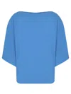 Alberto Biani Bluette Cady Blouse In Blue