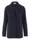 Alberto Biani Bow-detail Blouse In Blue