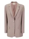 Alberto Biani Button Blazer In Nude