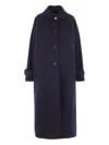 Alberto Biani Button-fastening Coat In Blue