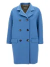 Alberto Biani Button Fastening Pocket Coat In Blue