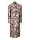 Alberto Biani Button Leopard-print Coat In Multi